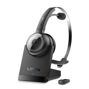 LEVN Bluetooth 5.0 Headset, Wireless Headset with Microphone (AI Noise Cancellin